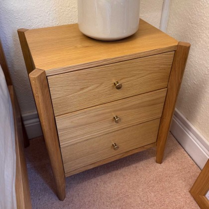 Showroom Clearance: Paterson Natural 3 Drawer Bedside Chest