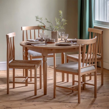 Ethan Oak Round Extending Dining Table Ethan Oak Round Extending Dining Table