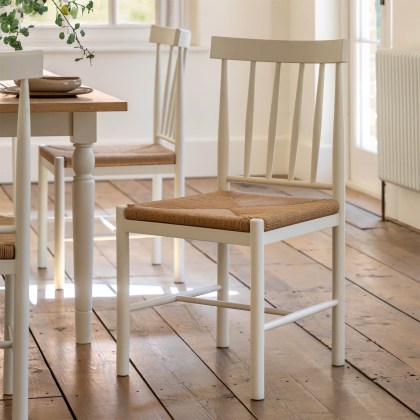 Ethan White Dining Chair with Woven Seat (Pair of 2) Ethan White Dining Chair with Woven Seat (Pair of 2)