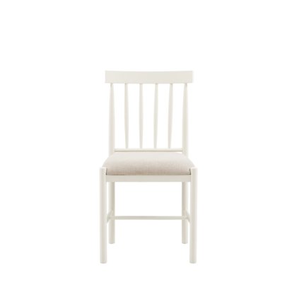 Ethan White Dining Chair with Upholstered Seat (Pair of 2)