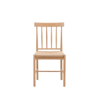 Ethan Oak Dining Chair with Woven Seat (Pair of 2)