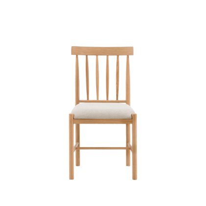 Ethan Oak Dining Chair with Upholstered Seat (Pair of 2)
