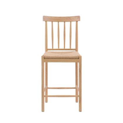 Ethan Oak Counter Stool with Woven Seat
