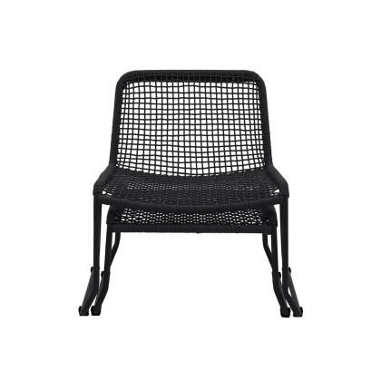 Siderno Lounge Chair with Footstool in Black