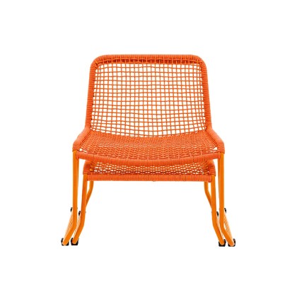 Siderno Lounge Chair with Footstool in Orange