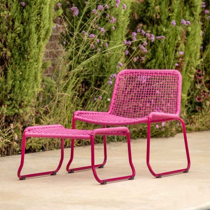 Siderno Lounge Chair with Footstool in Pink