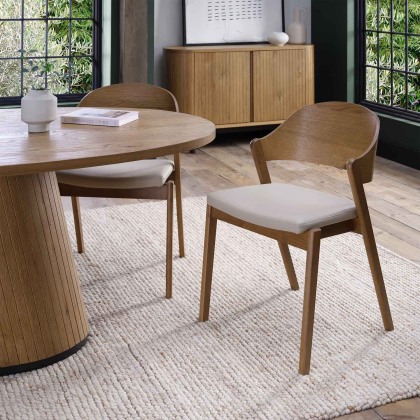 Nielsen Rustic Oak Ivory Dining Chair