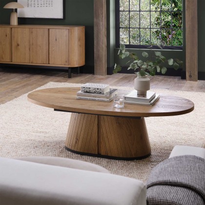 Nielsen Rustic Oak Oval Coffee Table