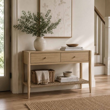 Rushworth Oak Two Drawer Console Table Rushworth Oak Two Drawer Console Table