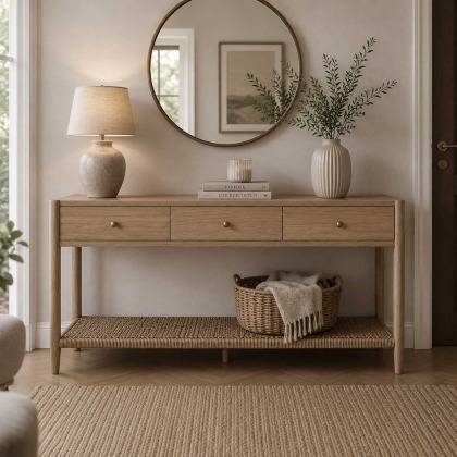 Rushworth Oak Three Drawer Console Table Rushworth Oak Three Drawer Console Table