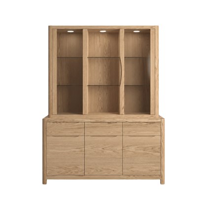Bergen Oak Large Display Top Unit & 3 Door Sideboard Bergen Oak Large Display Top Unit & 3 Door Sideboard