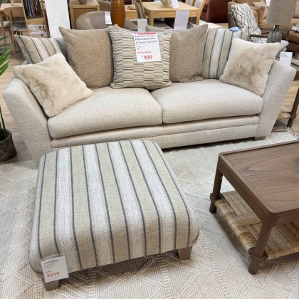 Showroom Clearance: Rosevear Grand Pillow Back Sofa & Square Footstool Showroom Clearance: Rosevear Grand Pillow Back Sofa & Square Footstool