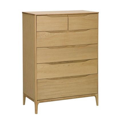 Ercol Rimini 6 Drawer Tall Wide Chest