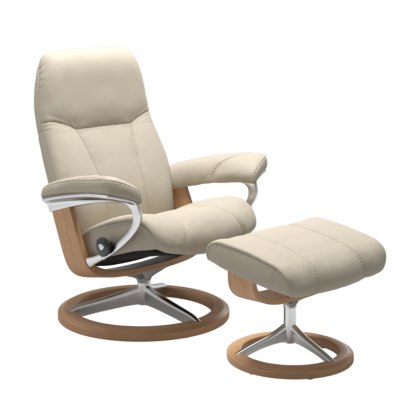 Stressless Consul Chair & Stool with Signature Base QUICKSHIP