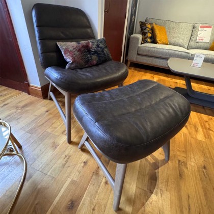 Showroom Clearance: Vincent Casual Chair & Footstool in Old West Showroom Clearance: Vincent Casual Chair & Footstool in Old West