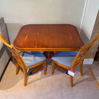 Showroom Clearance: Bradley Yew 967 Dining Table & 4x 968 Dining Chairs