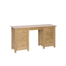 Lynton Oak Double Pedestal Dressing Table