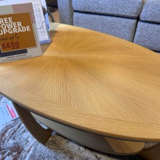 Showroom Clearance: Sunburst Wood Top Oval Coffee Table