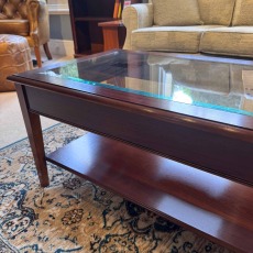 Showroom Clearance: Bradley Mahogany 875 Coffee Table with Glass Top