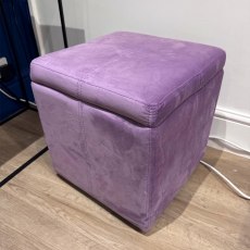 Showroom Clearance: Cube Storage Stool in Plush Lilac