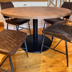 Showroom Clearance: Zap 120cm Solid Oak Dining Table & 4x Dunston Dining Chairs
