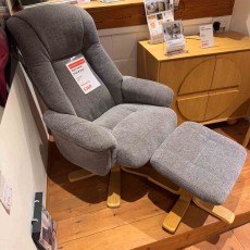Showroom Clearance: Hayle Swivel Recliner Chair and Stool