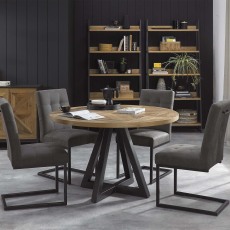 Ravi Rustic Oak Circular Dining Table Ravi Rustic Oak Circular Dining Table