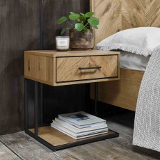 Riley Rustic Oak 1 Drawer Bedside Chest