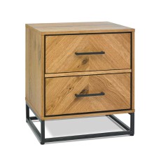 Riley Rustic Oak 2 Drawer Bedside Chest