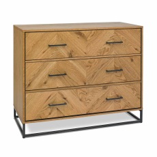 Riley Rustic Oak 3 Drawer Chest