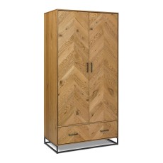 Riley Rustic Oak Double Wardrobe with 1 Drawer Riley Rustic Oak Double Wardrobe with 1 Drawer