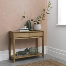 Ibsen Oak Console Table With Drawers
