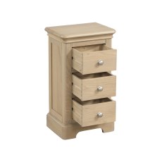 Bideford Oak 3 Drawer Compact Bedside Chest