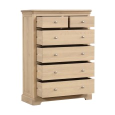 Bideford Oak 2 Over 4 Drawer Chest