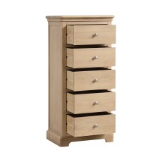 Bideford Oak 5 Drawer Wellington Chest