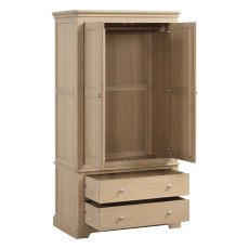 Bideford Oak 2 Drawer Gents Wardrobe