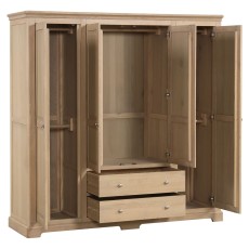 Bideford Oak 4 Door Wardrobe