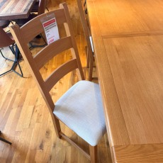 Showroom Clearance: Northleach Oak Large Extending Dining Table & 4x Ladder Back Dining Chairs