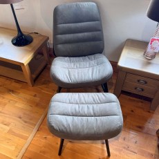 Showroom Clearance: Vincent Casual Chair & Footstool in Dark Grey