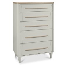 Jansson Oak 5 Drawer Tall Chest