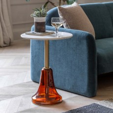 Allende Round Side Table in Orange