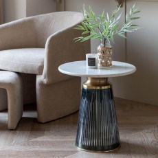 Garcia Round Side Table in Blue