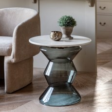 Tasso Round Side Table in Smoke