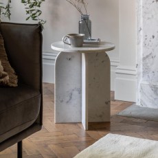 Eco Marble Side Table in White