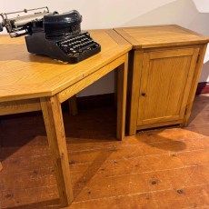 Showroom Clearance: Portman Oak Corner Desk & Cabinet