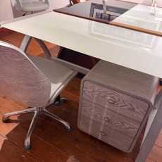 Showroom Clearance: Poise 130cm Wide Laptop Desk with 211 Office Chair & Mobile Chest