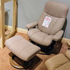 Showroom Clearance: Stressless Consul Medium Chair & Stool with Classic Base Showroom Clearance: Stressless Consul Medium Chair & Stool with Classic Base