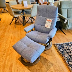 Showroom Clearance: Stressless David Medium Chair & Stool with Classic Base Showroom Clearance: Stressless David Medium Chair & Stool with Classic Base