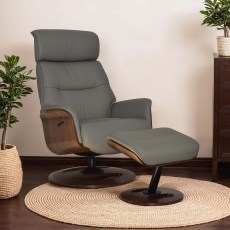 Rhys Swivel Recliner Chair & Stool