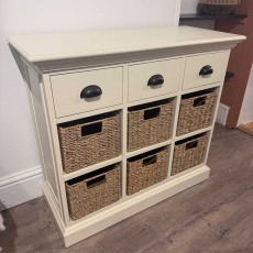 Showroom Clearance: Wellow 3 Drawer 6 Basket Cabinet Showroom Clearance: Wellow 3 Drawer 6 Basket Cabinet